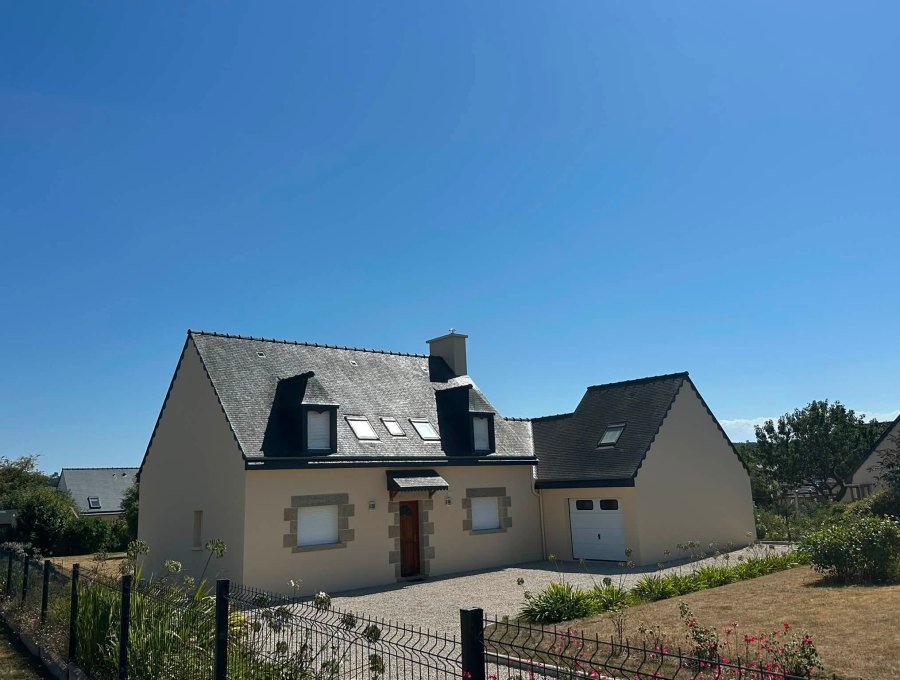 Ravalement d'un enduit gratté envahi par les algues rouges, Paimpol